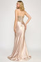 Lenovia 8398 Beaded Sateen Off Shoulder Slit Formal Dress