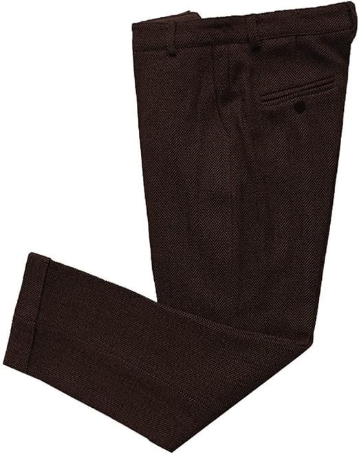 brown tweed dress pants Mens Vintage Slacks Trousers Regular Fit Suit Pants in Coffee Exclusive to Peter Christian NA-09.11.24AM Sexy Sheer Black Sequin Colour:Gray