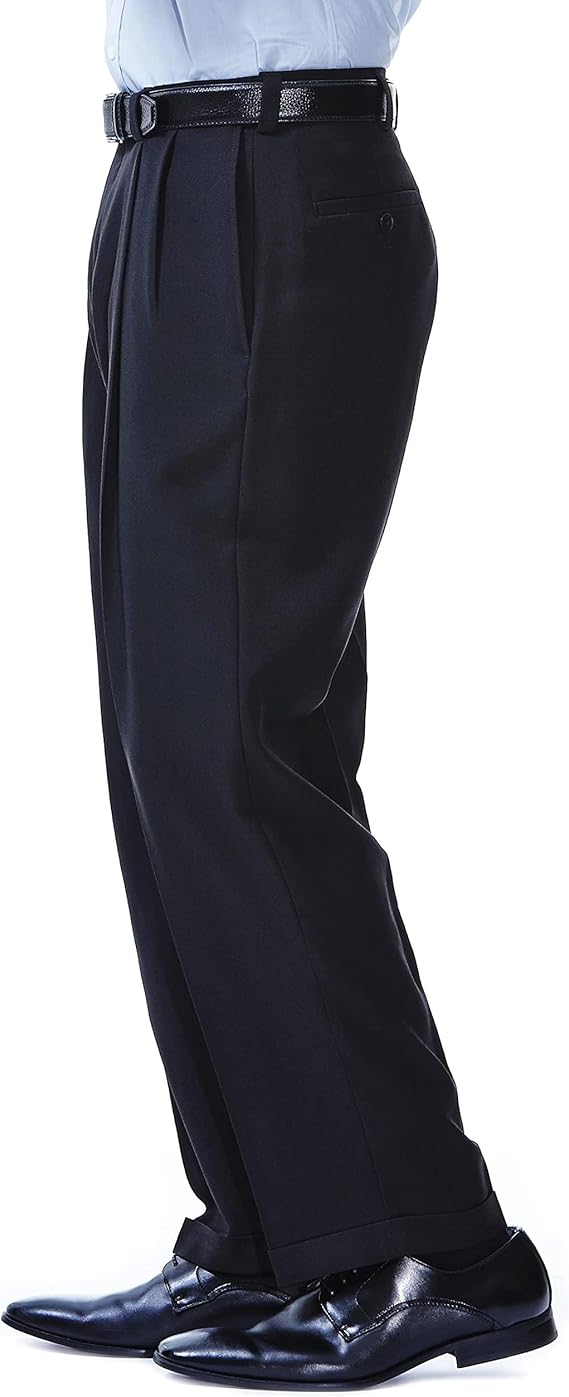 Mens E-Clo Repreve Classic Fit Pleat Front Dress Pant with Hidden Expandable Waistband