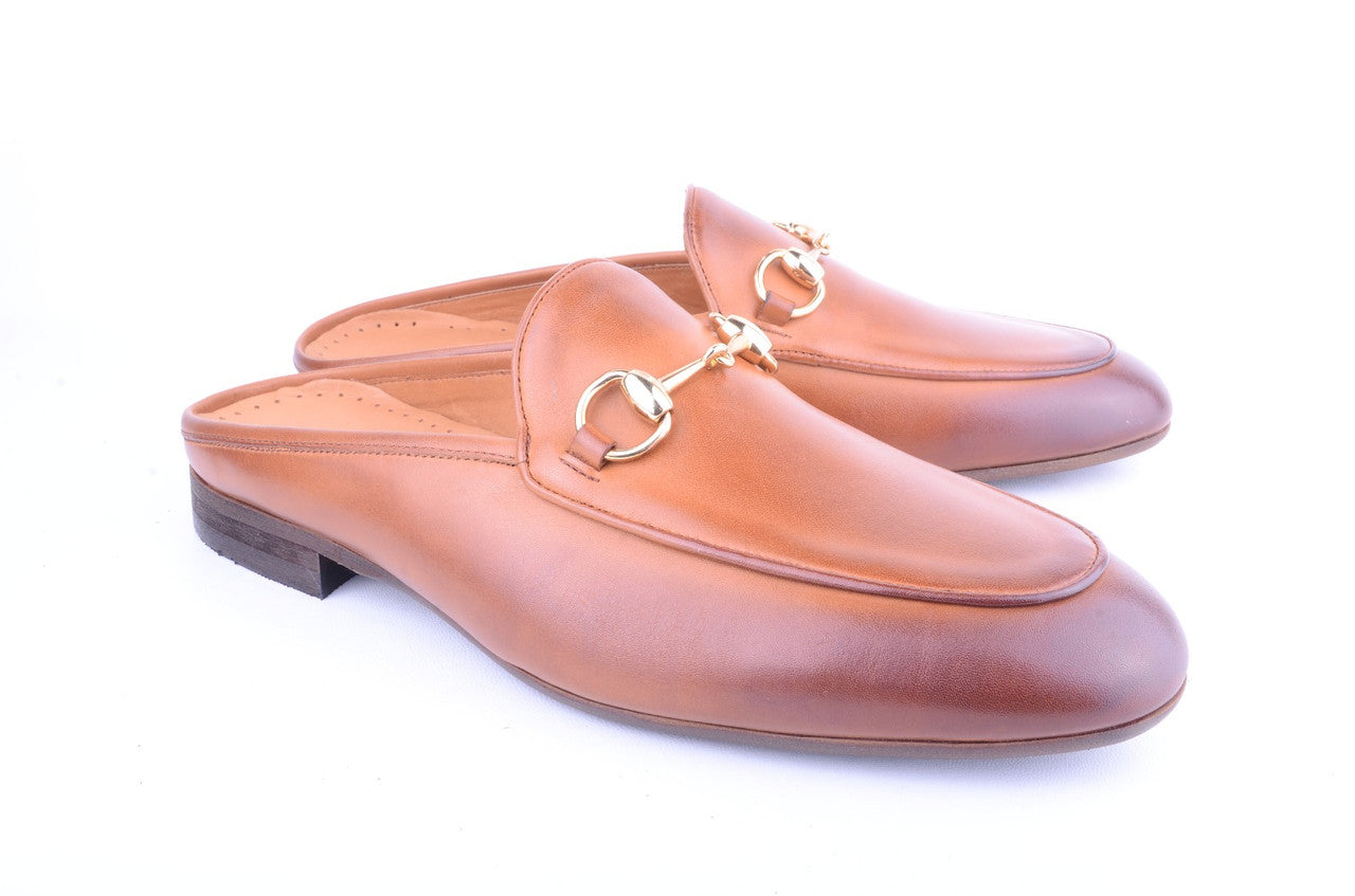 P00028-6251 Open Back Buckle loafer-Tan