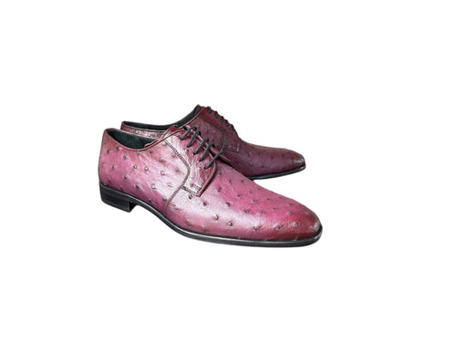 C01503-6348 Genuine Ostrich Burgundy Lace up