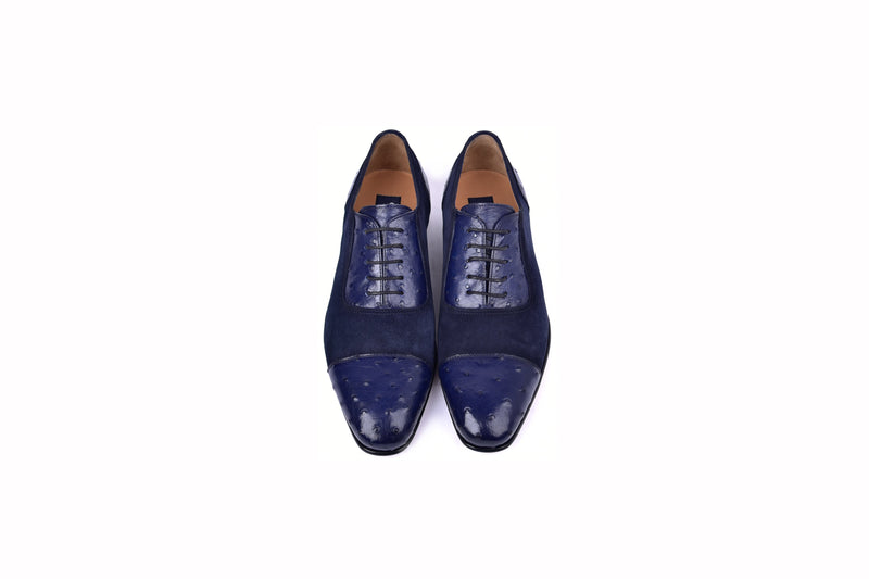 C0001303-6708 Cap toe Ostrich-Navy Suede