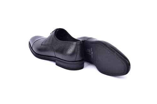 C001105-6793 Cap Toe Deer Skin- Black