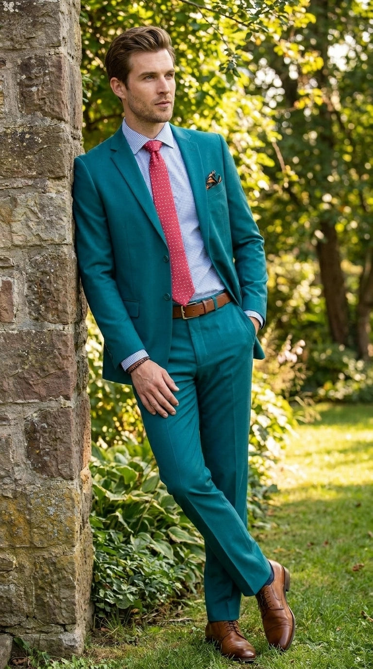 Men’s Teal Green Dark Turquoise Suit – Elegant Formal Suit for Business, Wedding, Party and Modern Style Wear