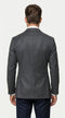 Menâs Charcoal Double Breasted Blazer, Formal Wedding Business Casual Sport Coat Jacket Wool Fabric
