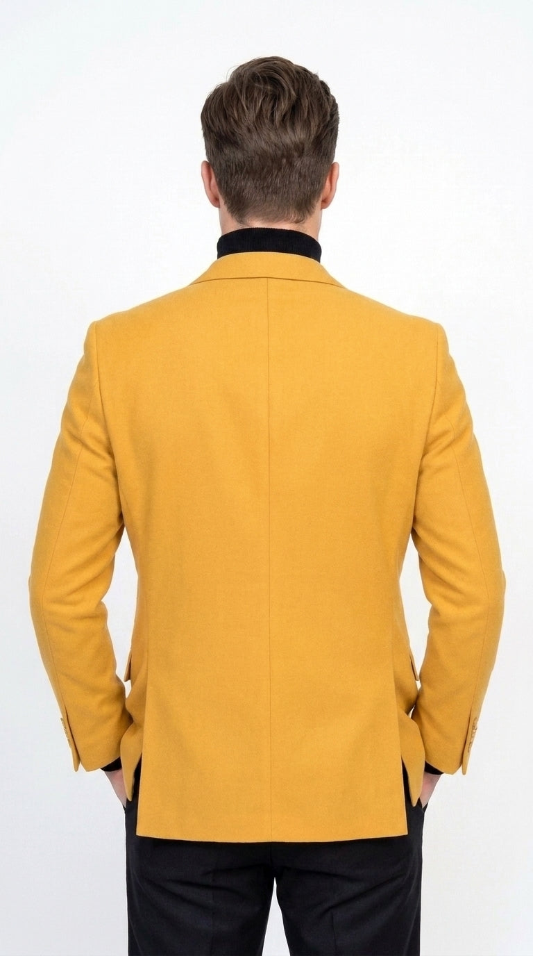 Men’s Mustard Gold Blazer, Fashion Sport Coat Wedding Party Church Dress Jacket