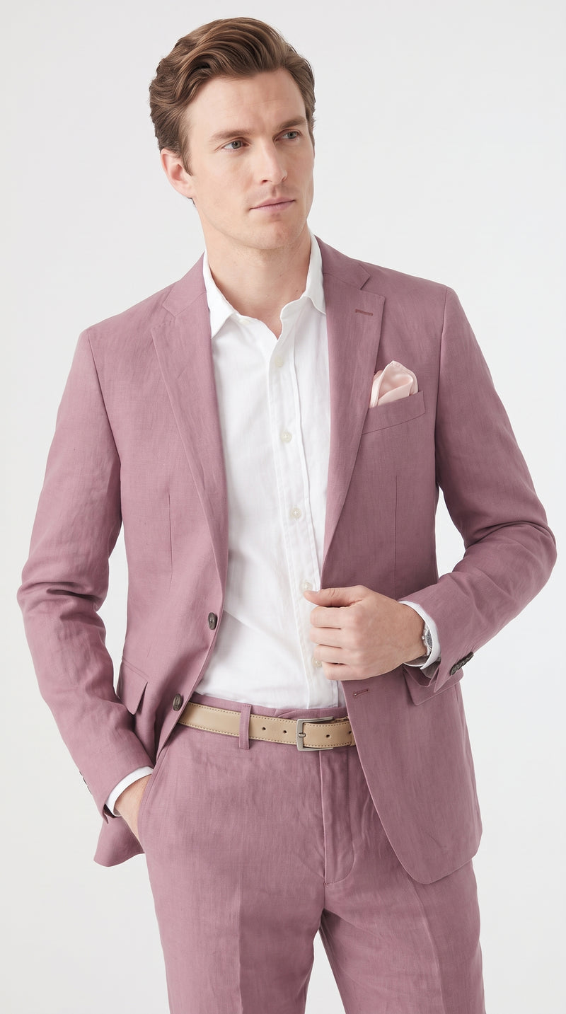 Men’s Mauve 2-Piece Suit – Two-Button Wedding, Prom and Business Suit