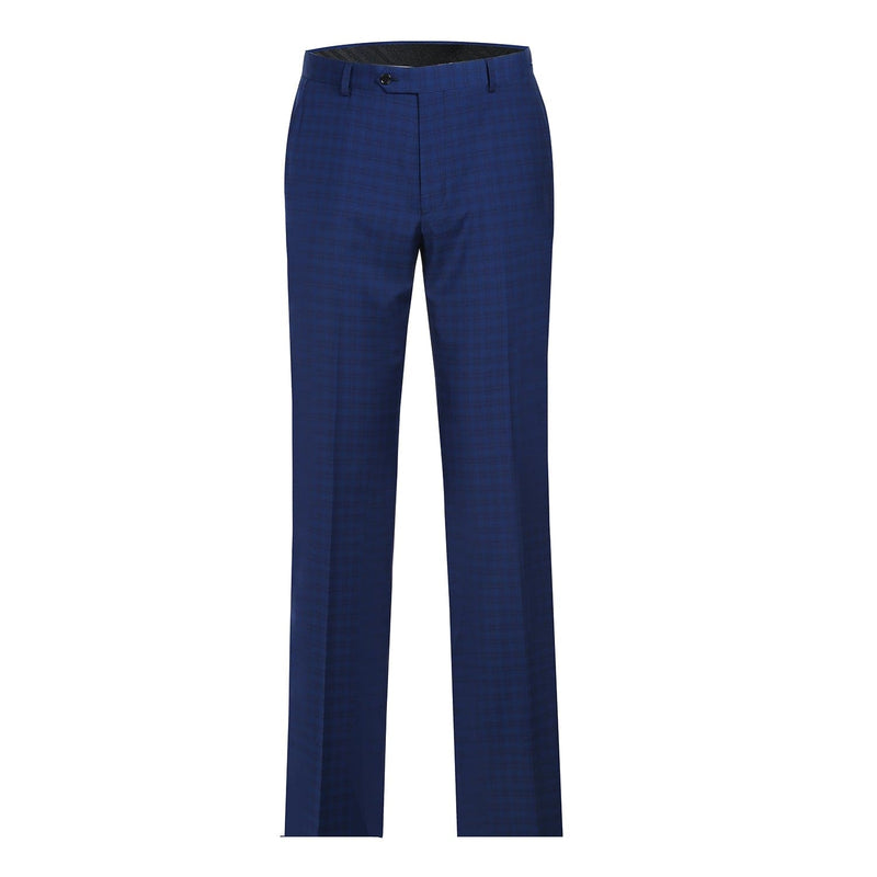 564-2 Men's Classic Fit Wool Blend Checked Suit