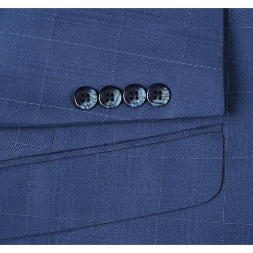 291-20 Men's Slim Fit 2-Piece Single Breasted Check Dress Suit