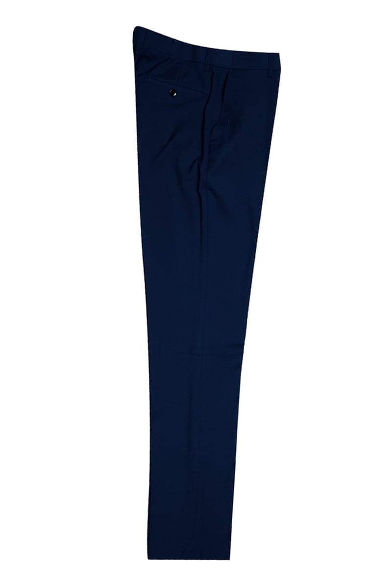 "Mens Stacy Adams Suit -Stacy Adams Men's Navy Blue Suit with Vested One Button Peak Lapel"