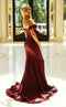 Jessica Angel JA705 Off-Shoulder Sweetheart Fitted Draped Court Train Jersey Dress
