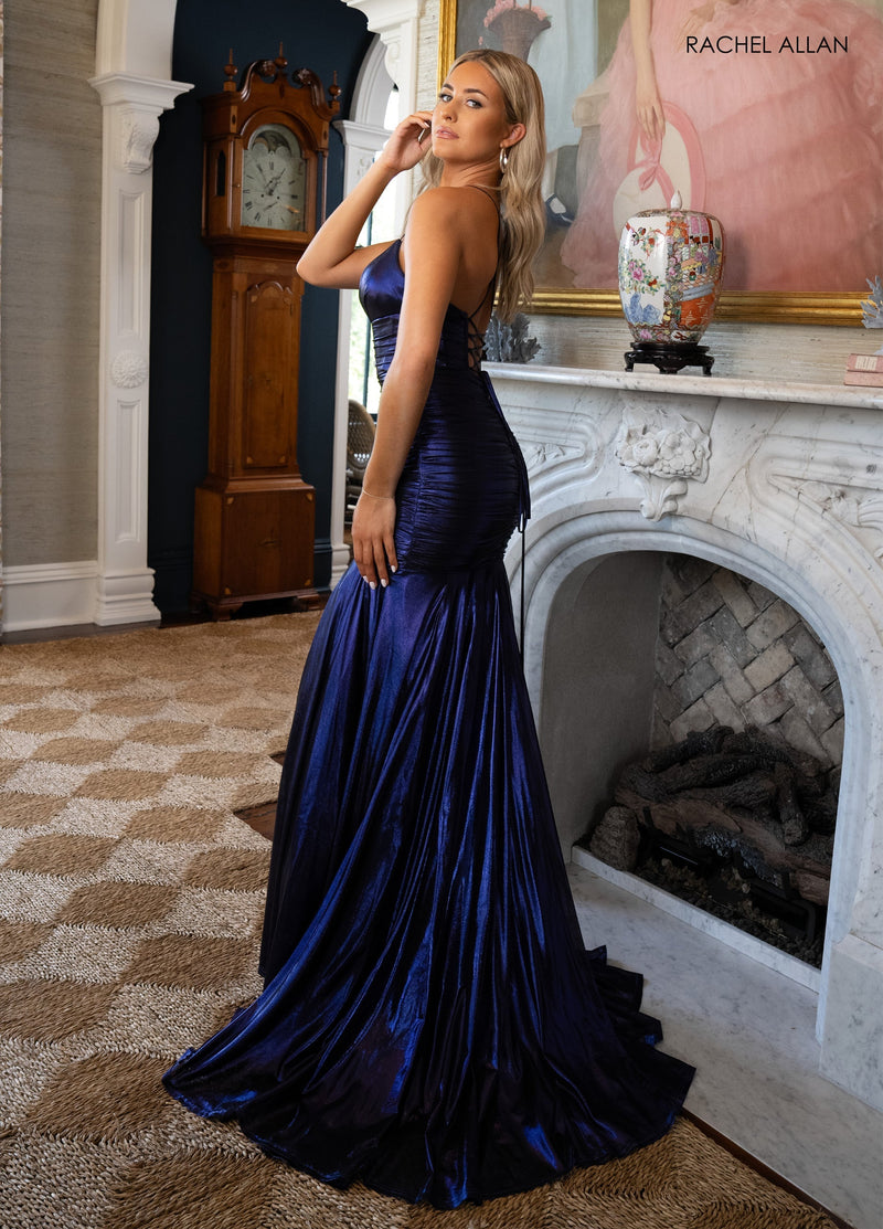 Metallic Sleeveless Gown by Rachel Allan 71040