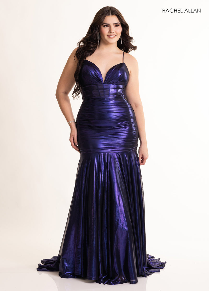 Metallic Sleeveless Gown by Rachel Allan 71040