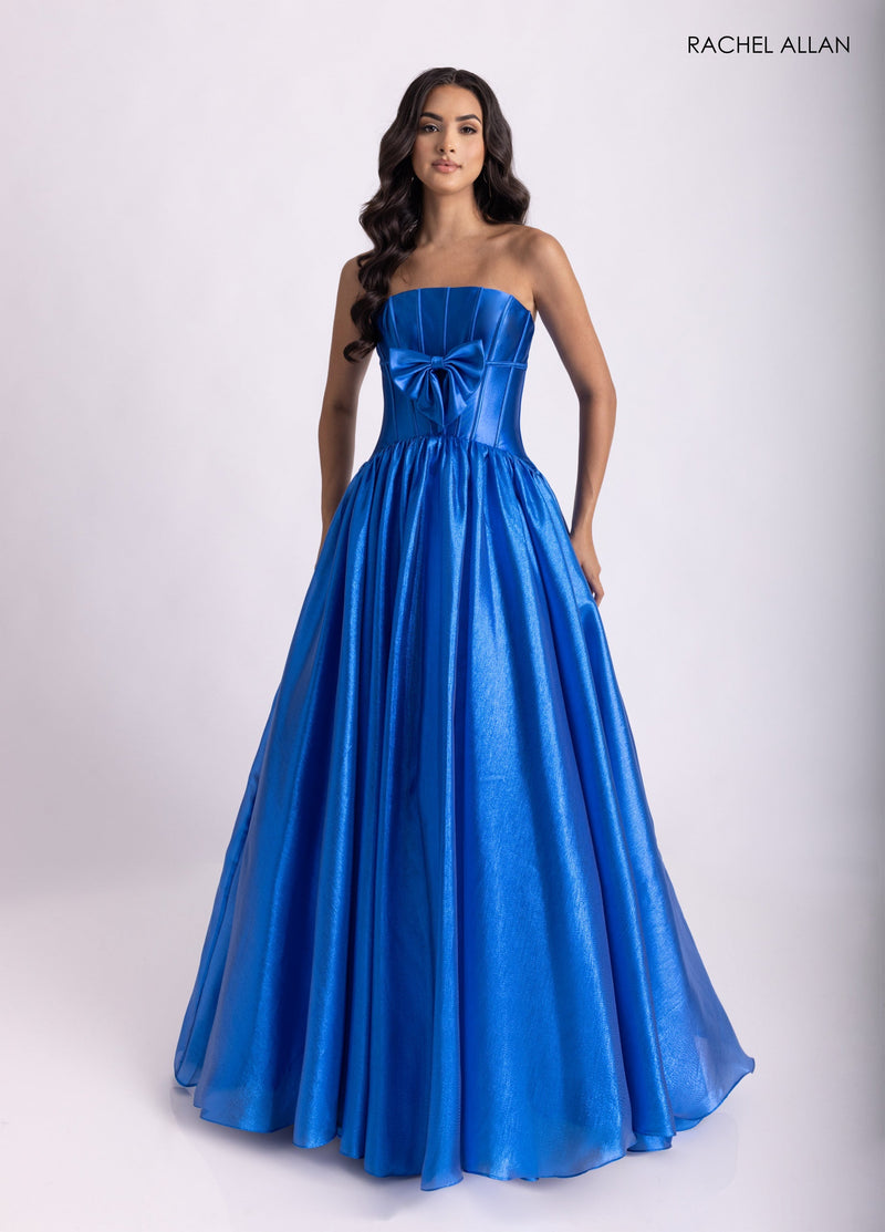 Organza Strapless A-line Gown by Rachel Allan 71060