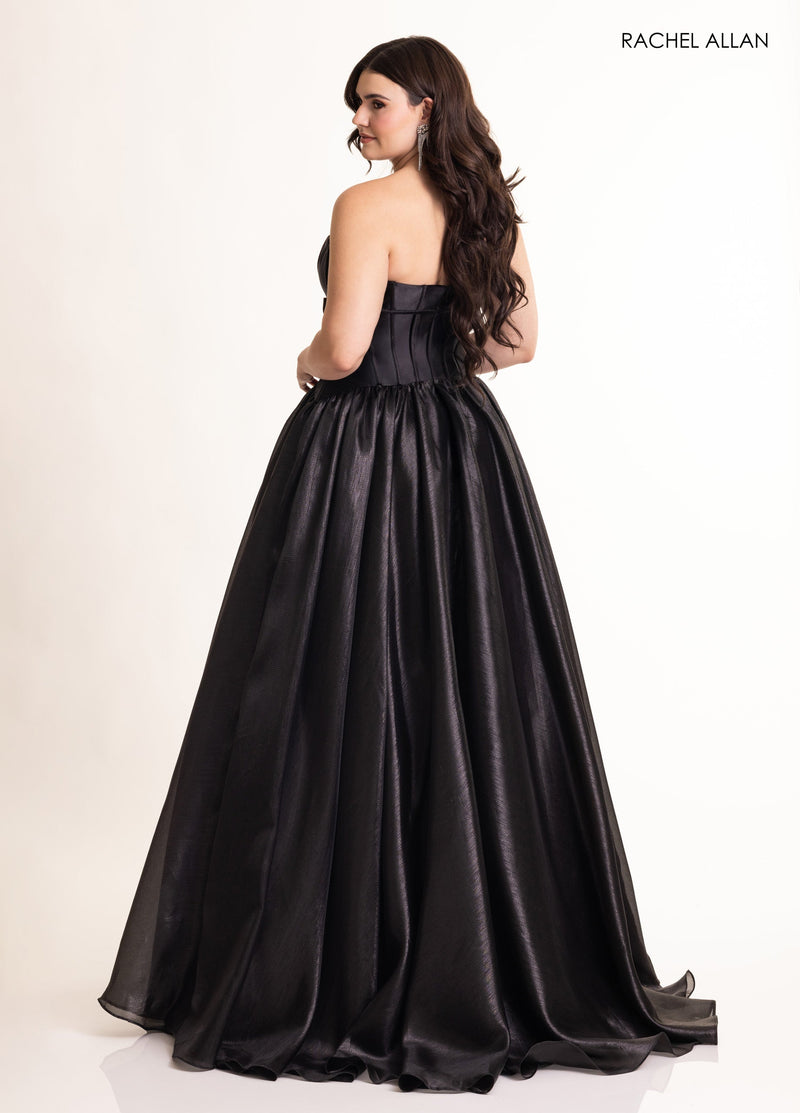 Organza Strapless A-line Gown by Rachel Allan 71060