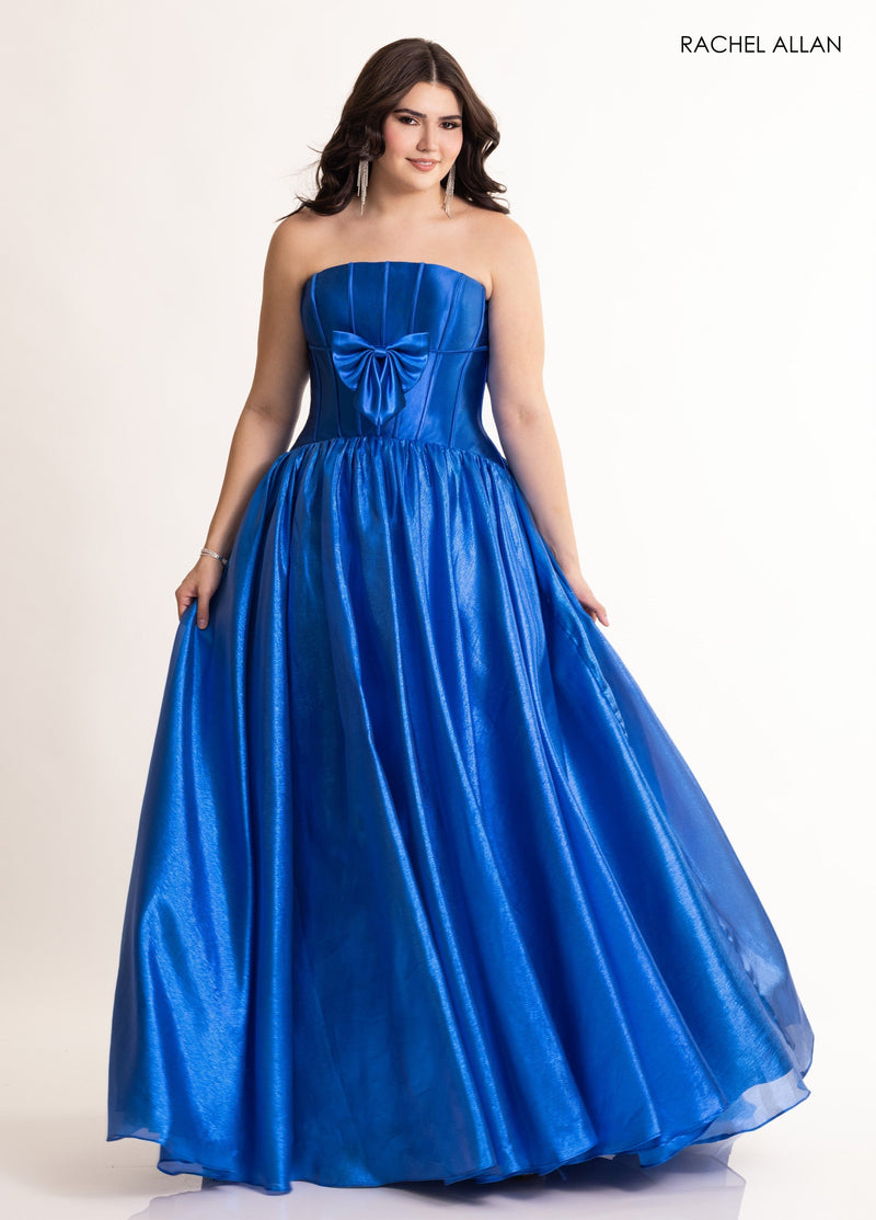 Organza Strapless A-line Gown by Rachel Allan 71060