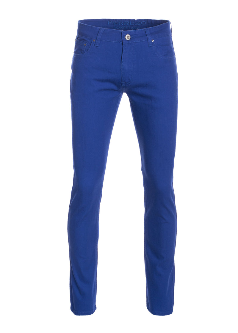 Skinny Jeans with tonal fabric, Royal Blue