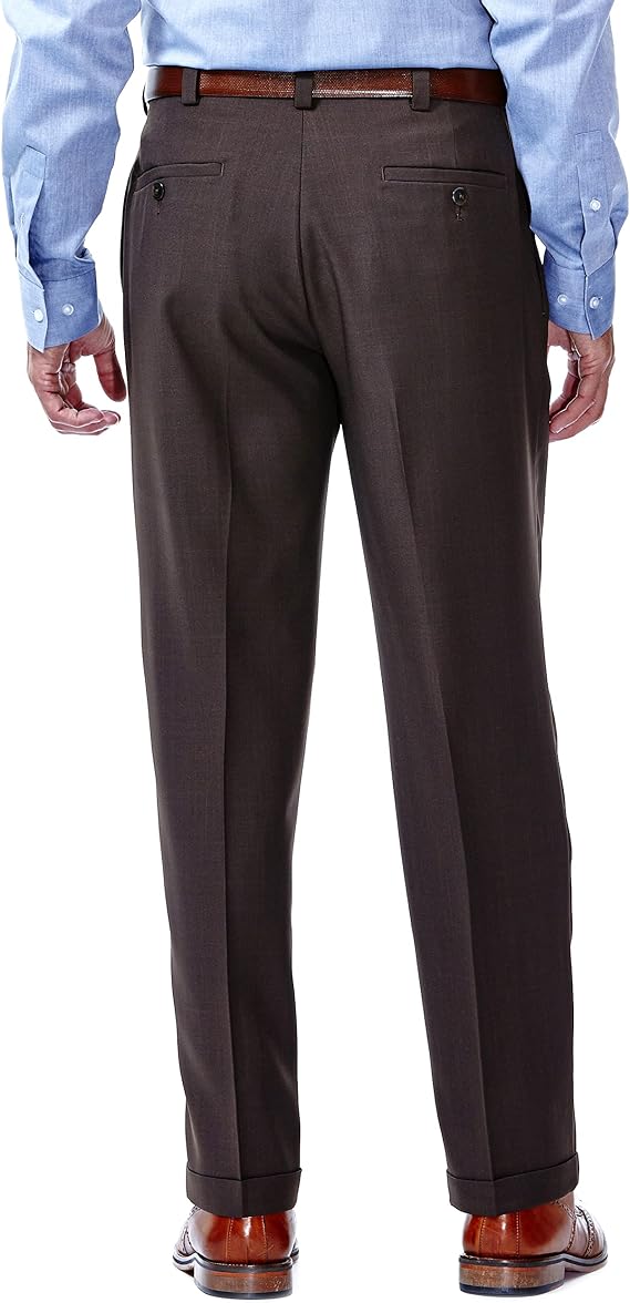 Mens E-Clo Repreve Classic Fit Pleat Front Dress Pant with Hidden Expandable Waistband