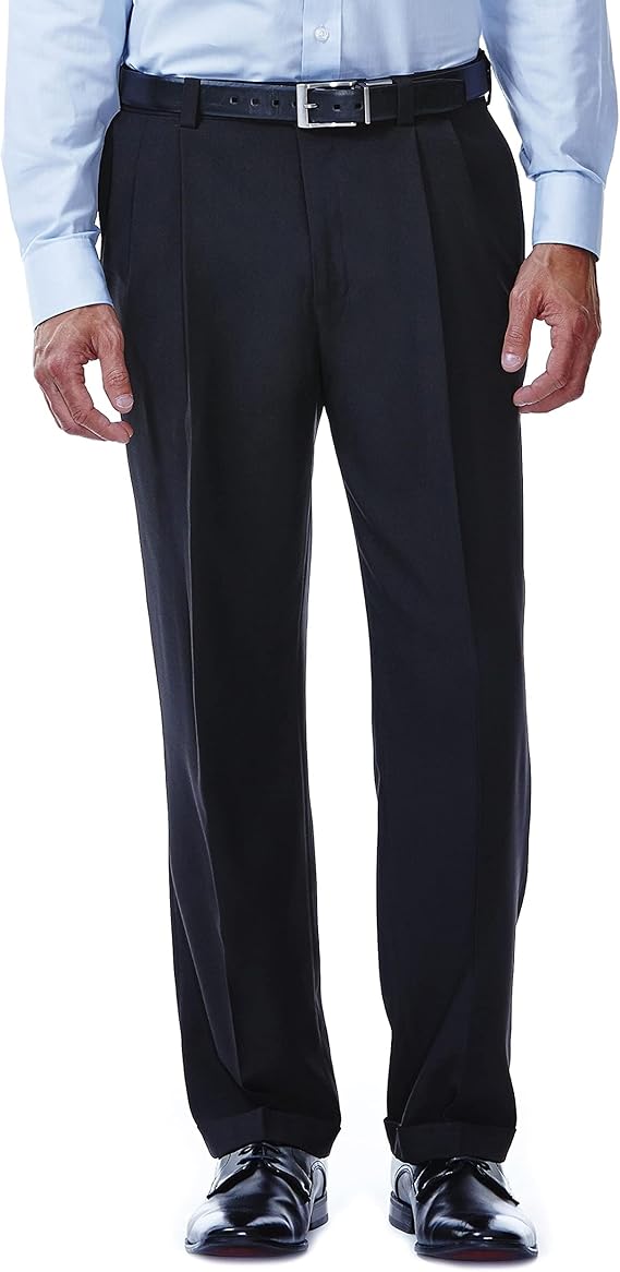 Mens E-Clo Repreve Classic Fit Pleat Front Dress Pant with Hidden Expandable Waistband