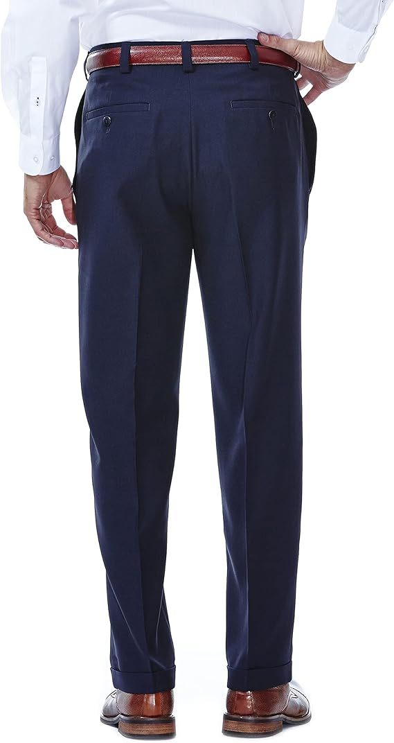 Mens E-Clo Repreve Classic Fit Pleat Front Dress Pant with Hidden Expandable Waistband