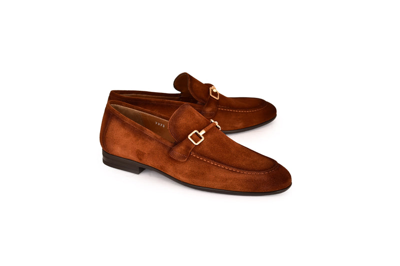 C000204-7373S Soft suede Buckle Loafer-Tan