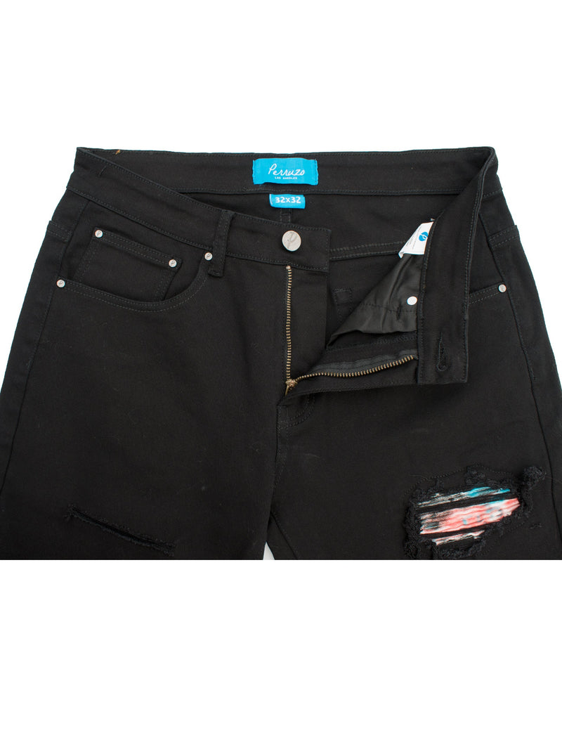 PX Denim, multicolor Quilted knee Patch