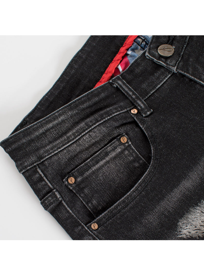 Tigger Motif on Skinny black denim