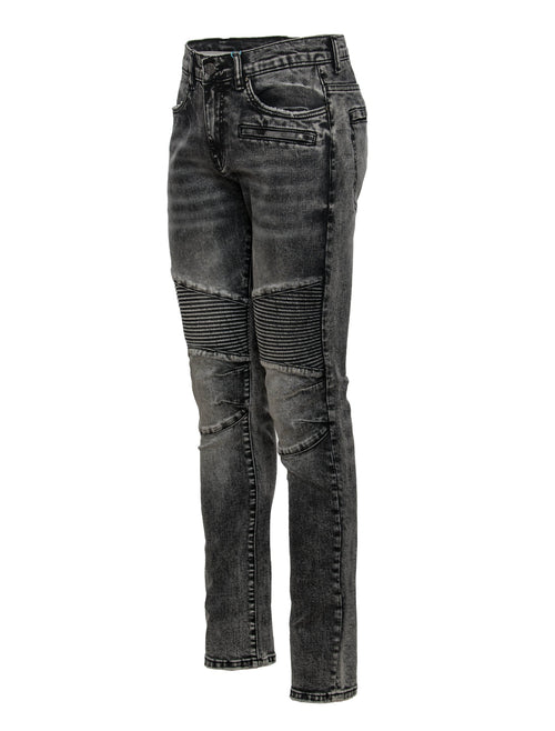 Moto Jean in distressed Black