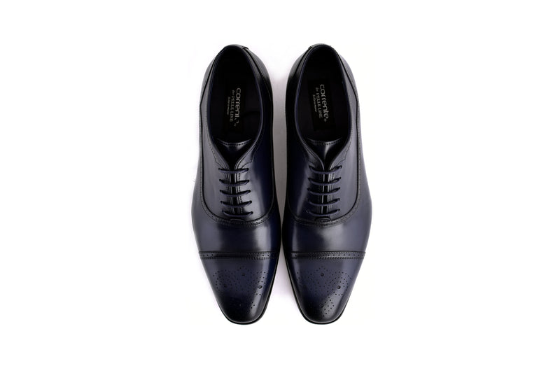 C0001103-7960 Perforated Cap toe lace up- Navy