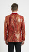 Men’s Red and Gold Sequin Christmas Holiday Blazer – Luxury Party Jacket for New Year, Wedding and Festive Events