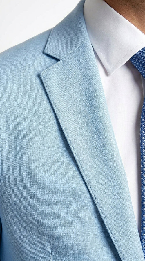 Men’s Light Blue Suit with Shorts – Casual Summer Blazer and Shorts Set for Wedding, Party and Smart Casual Wear