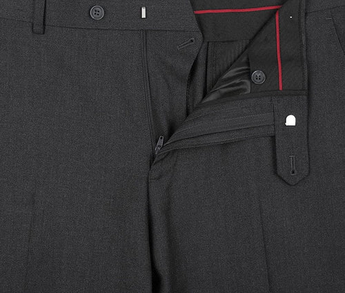 Vanderbilt Collection - Classic 2 Piece Suit 2 Buttons Regular Fit In Charcoal Gray