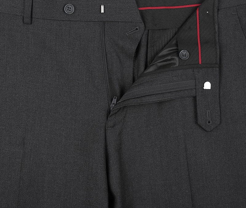 Vanderbilt Collection  - Classic 2 Piece Suit 2 Buttons Regular Fit In Charcoal Gray