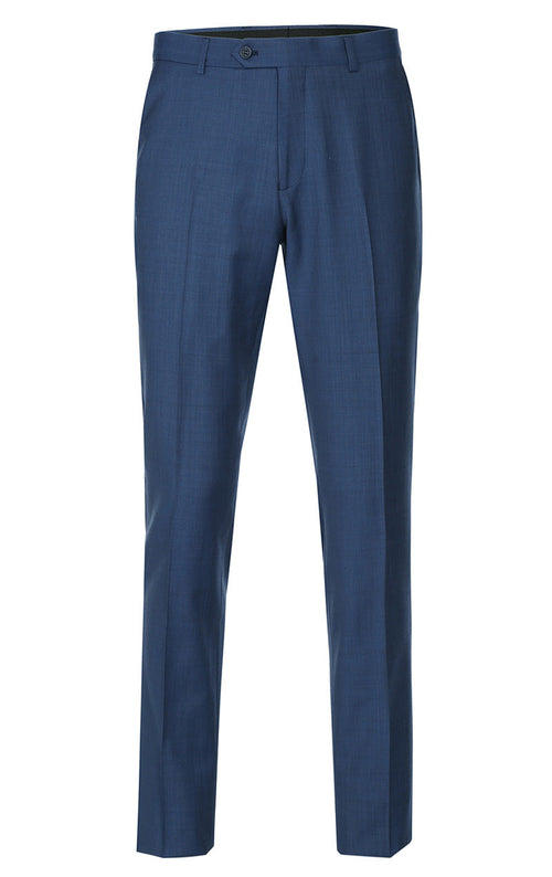 Wool Single Breasted Dress Suit Slim Fit 2 Piece 2 Button in Blue