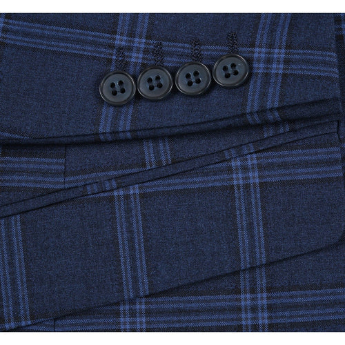 293-22 Men's Slim Fit Checked Suits