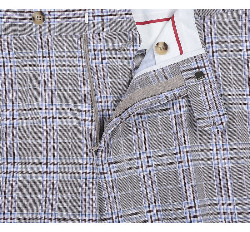 292-7 Men's Slim Fit 2-Piece Single Breasted Check Dress Suit