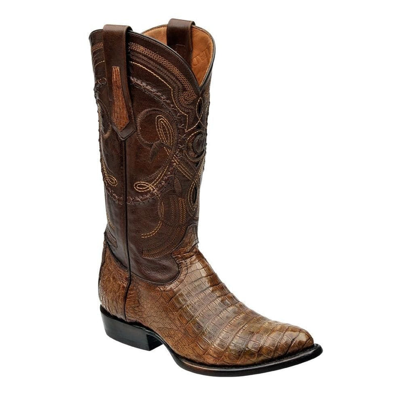 R Toe Cowboy Boots - Round Toe Cowboy Boots Cuadra Men's Porto Caiman Belly Cowboy Boots - Maple