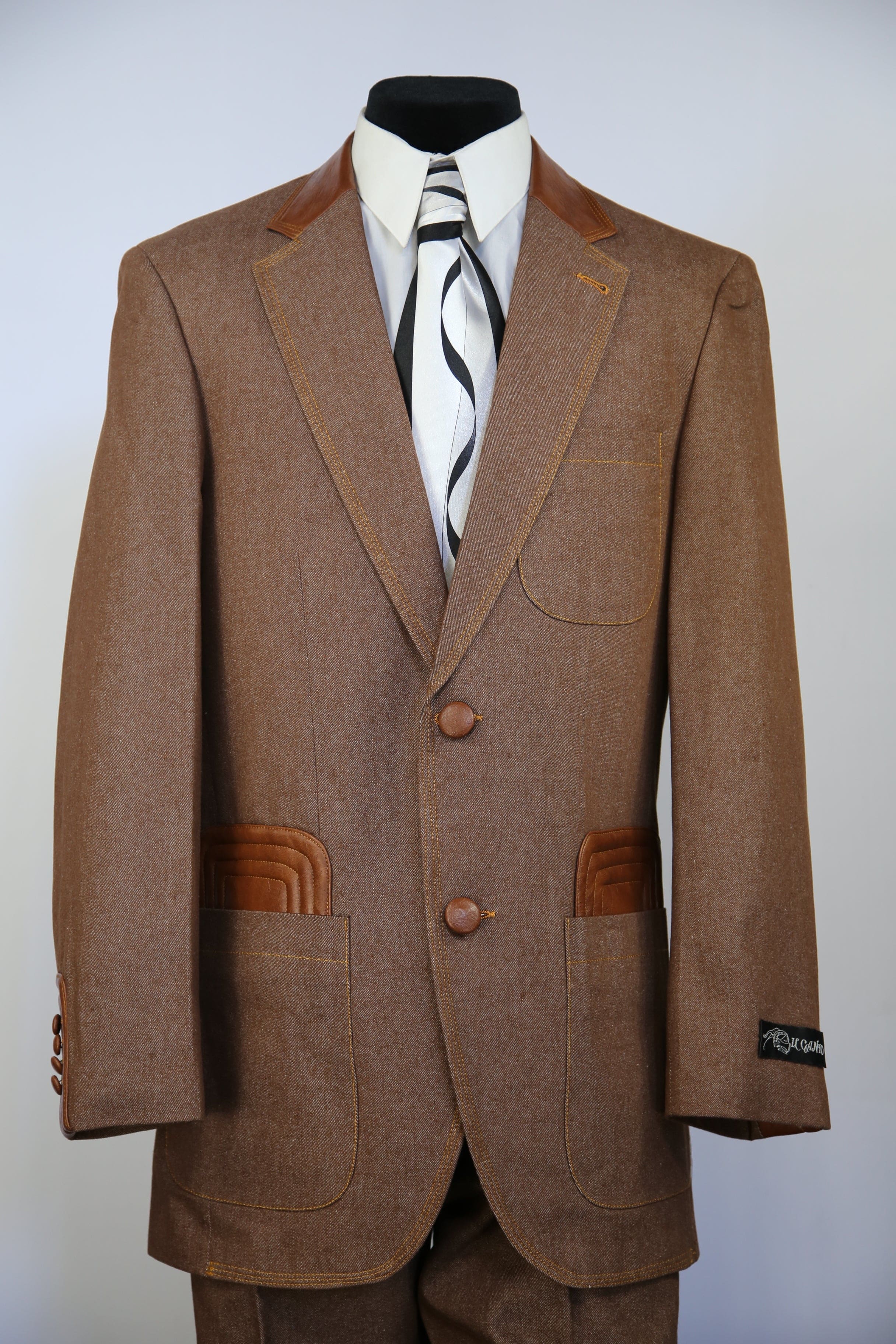 Denim Suit - Denim Blazer - Jean Fabric Rust Suit - Patch Pocket