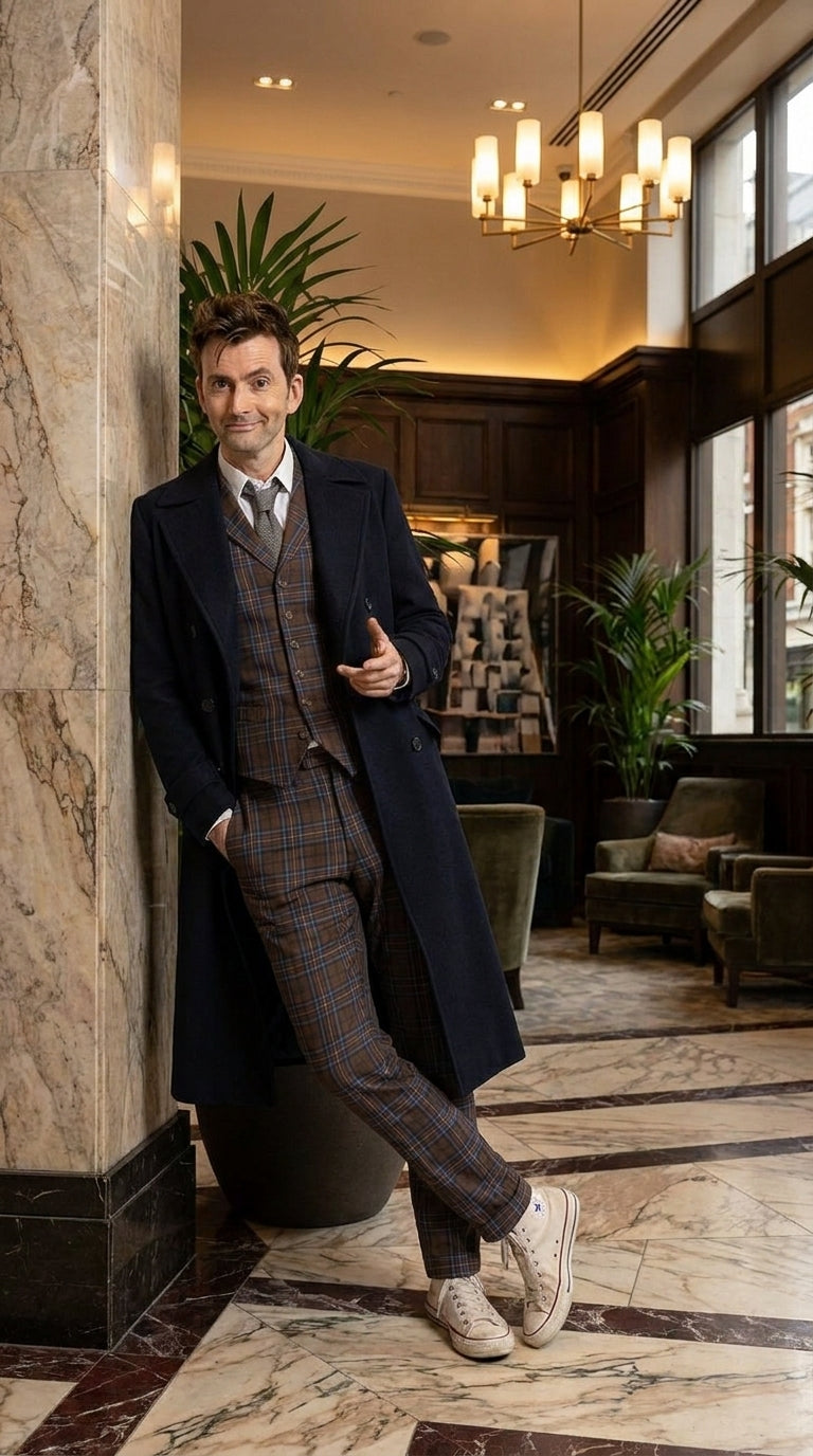 Menās Black Long Overcoat ā Doctor Who Fourteenth Doctor David Tennant Inspired Costume Coat