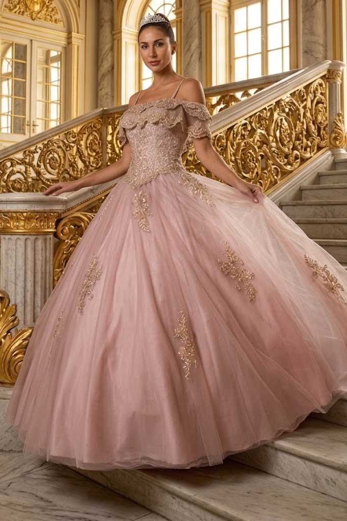 Off Shoulder QuinceaƱera Ball Gown Embroidered Lace-Up Back Floor Length by Elizabeth K GL2510