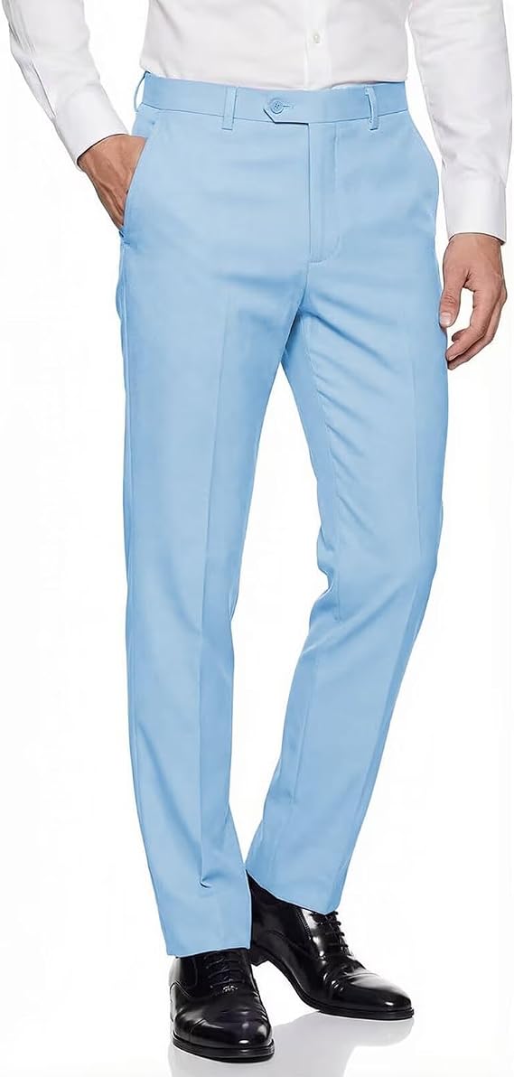 Mens Expandable Waist Business Casual Dress Pants