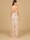 Mirror Beaded Gown With High Slit