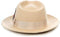 Gangster 100% Australian Wool Crushable Mens Fedora Hat - Removable Feather Gangster Tan Mens Fedora Hat