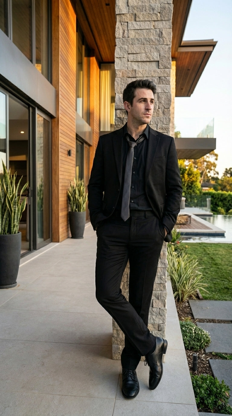 Mens Black Blazer – John Wick Inspired Classic Formal Blazer for Men Sleek Action Style Evening Jacket
