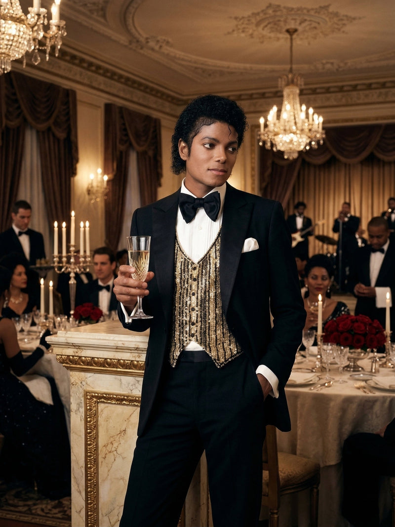 Men’s Black Tuxedo Blazer Michael Jackson Award Ceremony Vintage Jacket – Classic Formal, Elegant Party Dinner Jacket