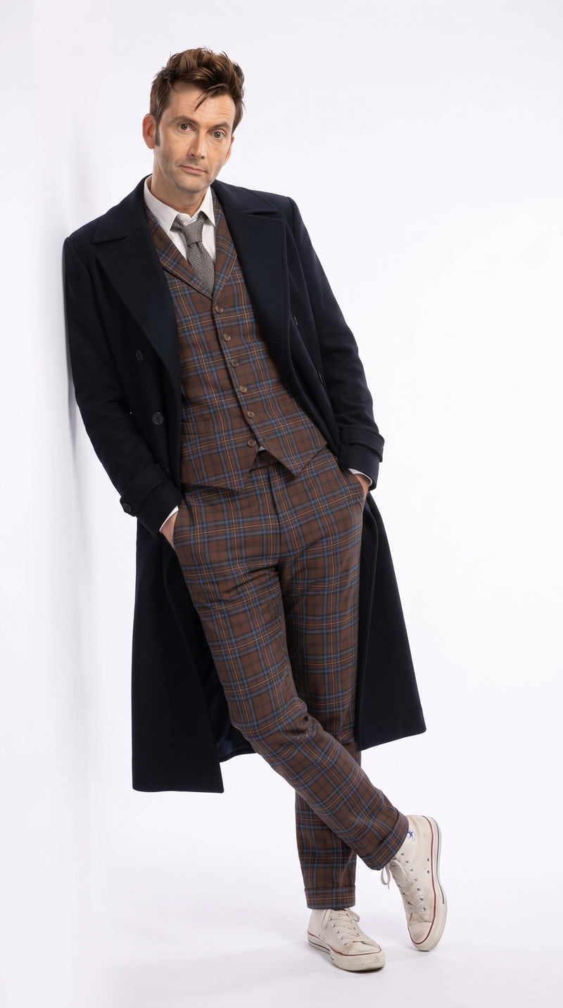 Menās Black Long Overcoat ā Doctor Who Fourteenth Doctor David Tennant Inspired Costume Coat
