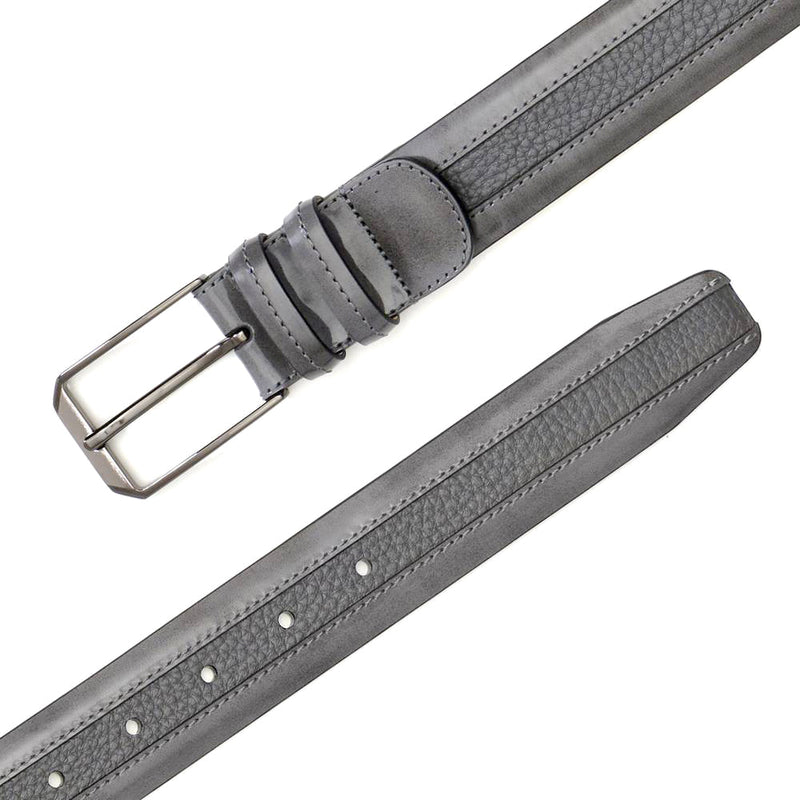 Mezlan Leather & Deerskin Belt - Luxury Italian Crafted