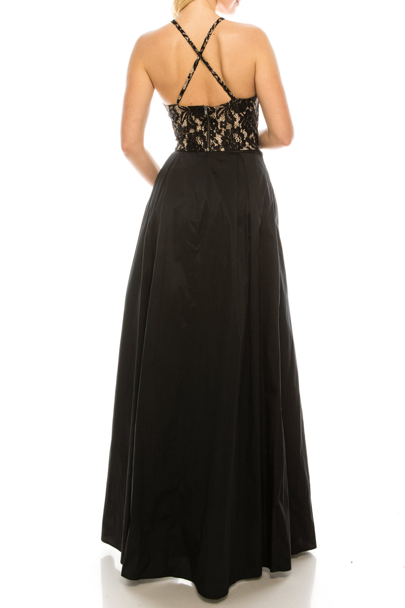 Adrianna Papell Floral Lace 2 Piece Taffeta Dress