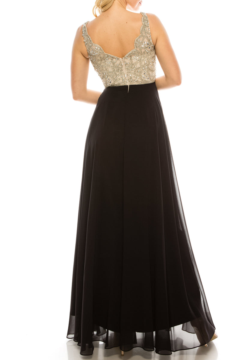 Aidan Mattox MD1E200982 Embellished Sleeveless A-Line Dress with Beaded Detailing
