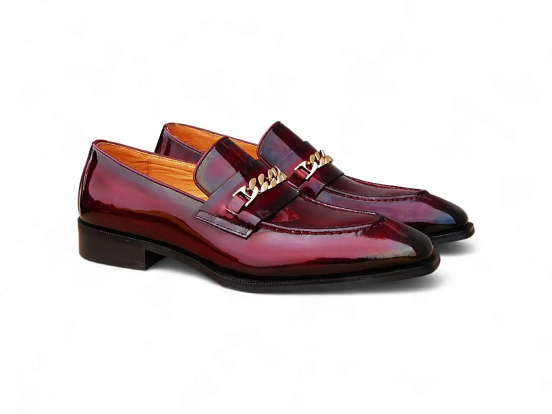 Carrucci Amber Patent Leather Chain Loafers